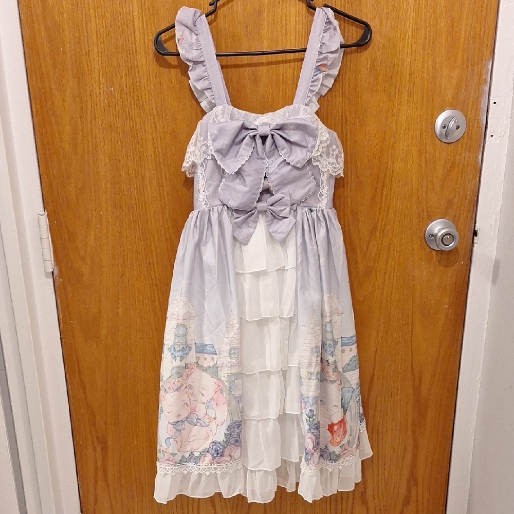 Lavender kitten watercolor lolita dress NWT